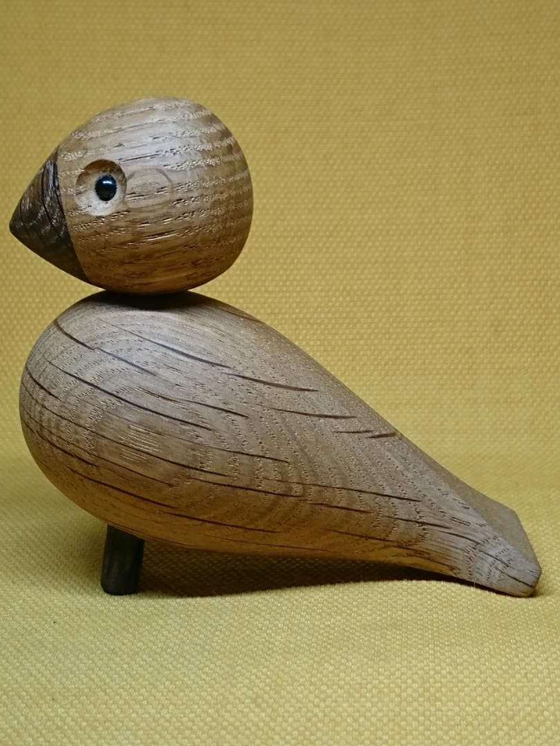 【美品】鳥　木彫　北欧　オブジェ　置物　インテリア　工芸品　美術品　A2633
