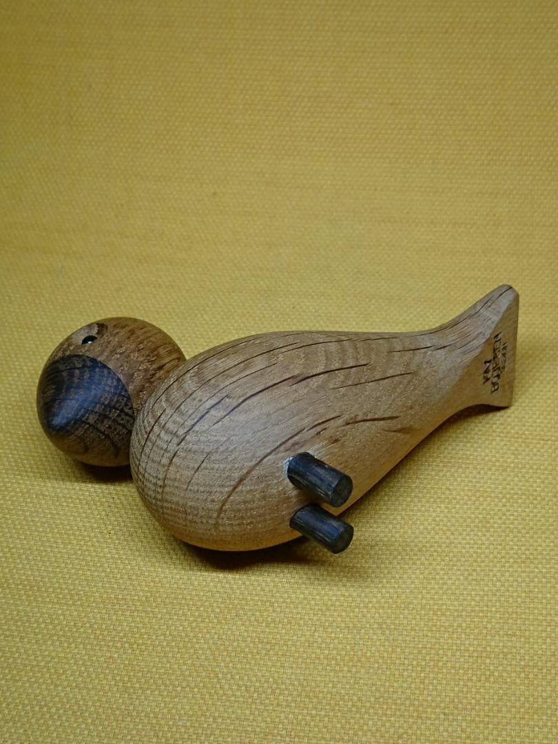 【美品】鳥　木彫　北欧　オブジェ　置物　インテリア　工芸品　美術品　A2633