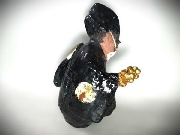 能 三番 輿 藤原朝臣房秀 能人形 陶器 置き物 骨董品 逸品 希少 在銘