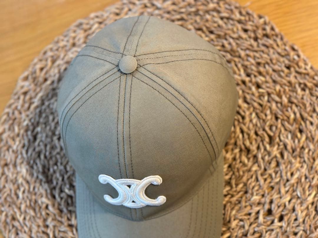 Celine セ カーキ ベースボールキャップ S