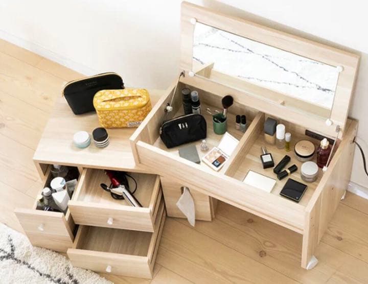 【美品 送料込み】ドレッサー　収納　ホワイト