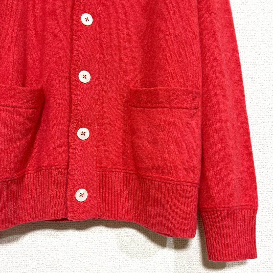 カシミヤ100✨NEWYORKERBLUE レッド カーディガン【M】新品
