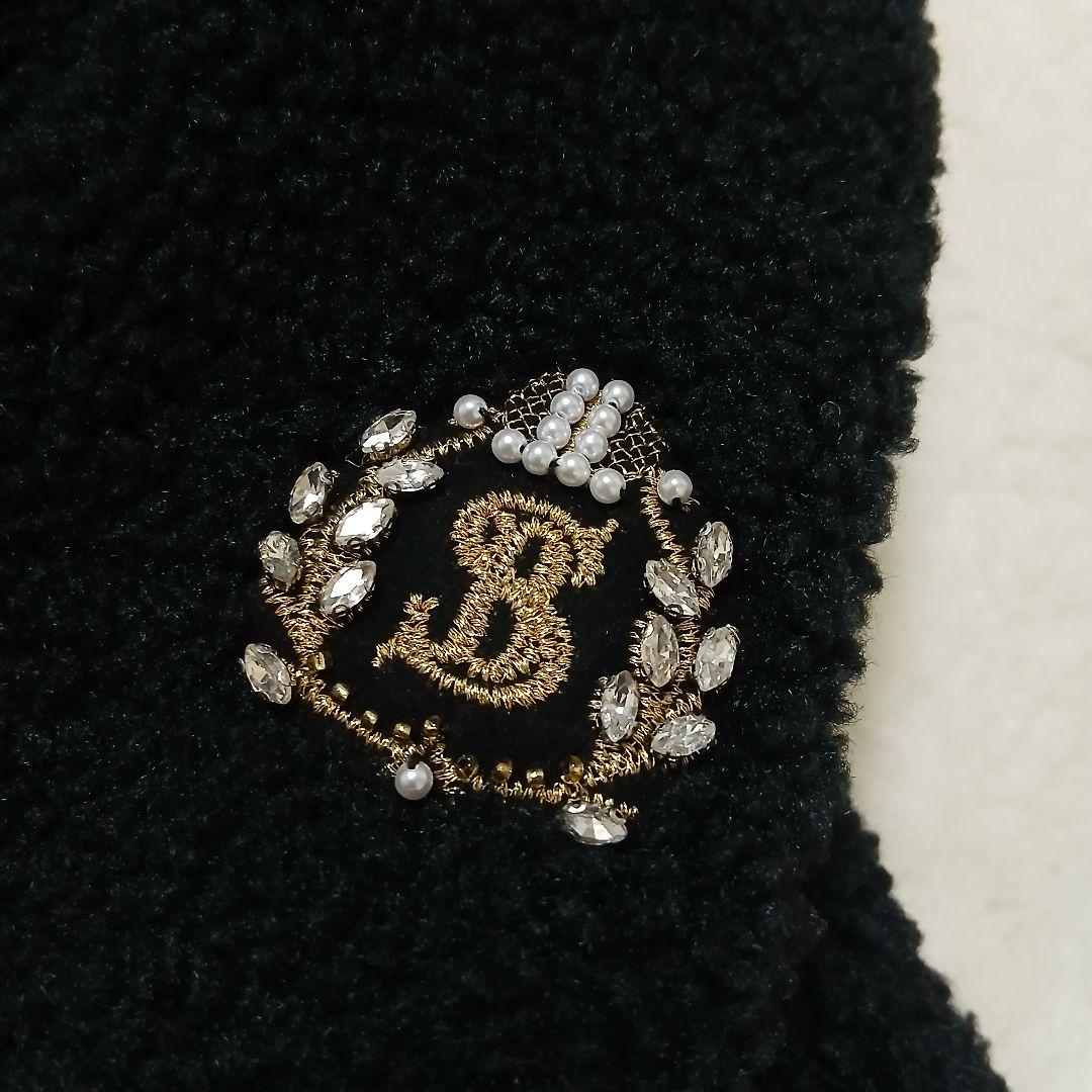 【極美品/希少サイズ】Super Beauty ボア切替ロングコート 裏地花柄