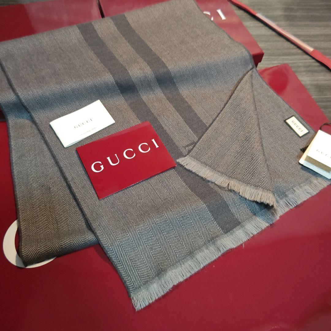 ❤新品箱袋付き❤GUCCI マフラー ストール ショール❤グレー❤