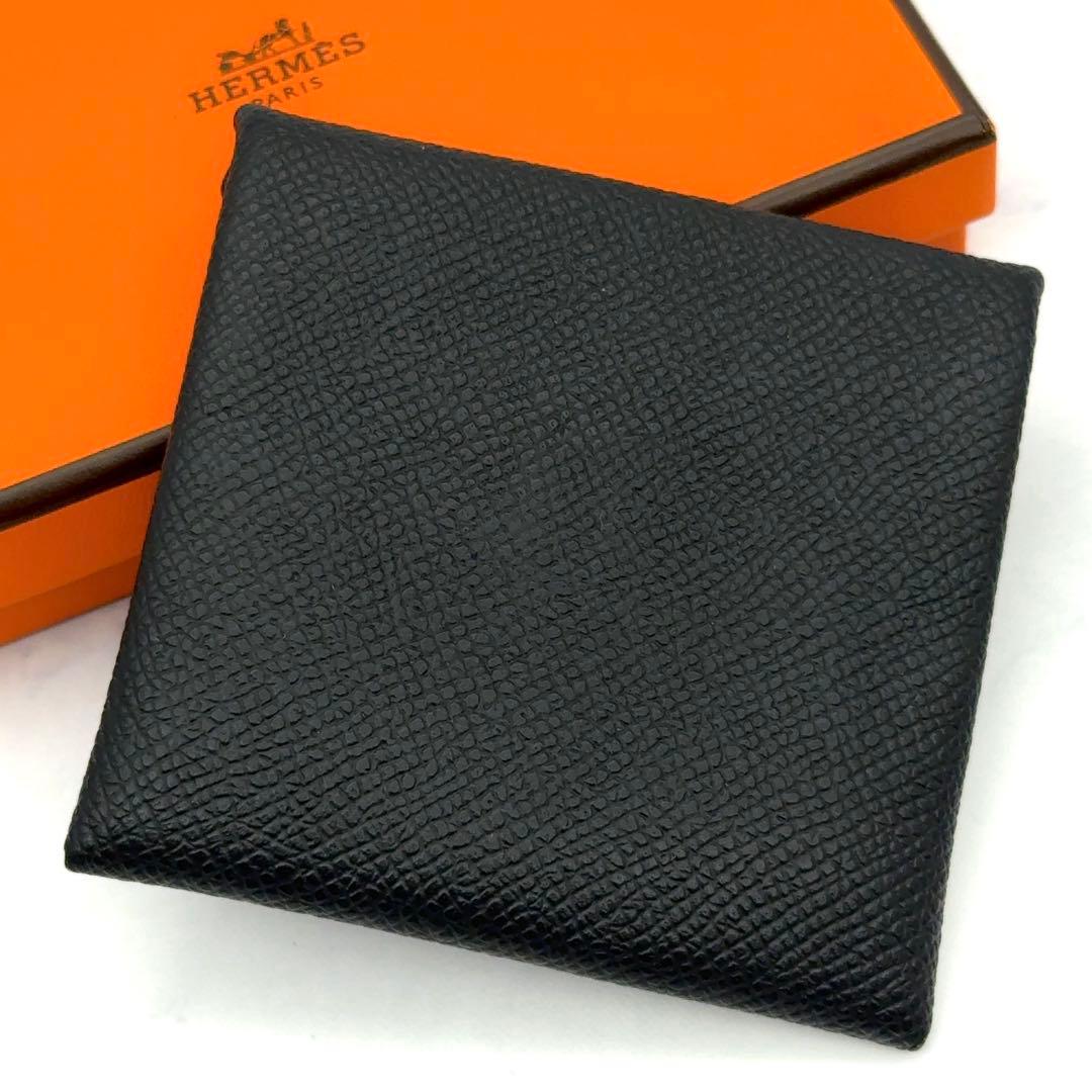 【超極美品】HERMES エルメス バスティア エプソン 黒 ケース