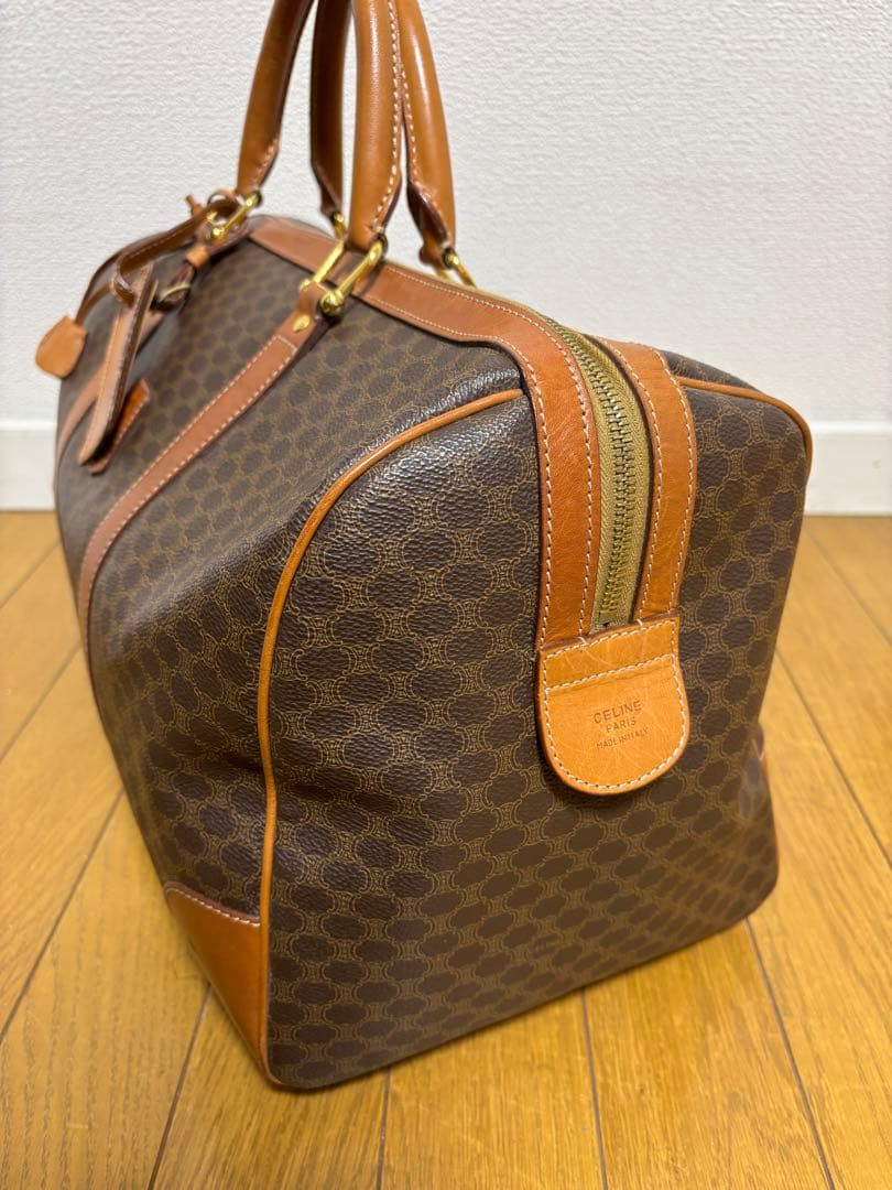 CELINE セリーヌ マカダム柄ボストンバッグ 美品 鍵付きオールドセリーヌ