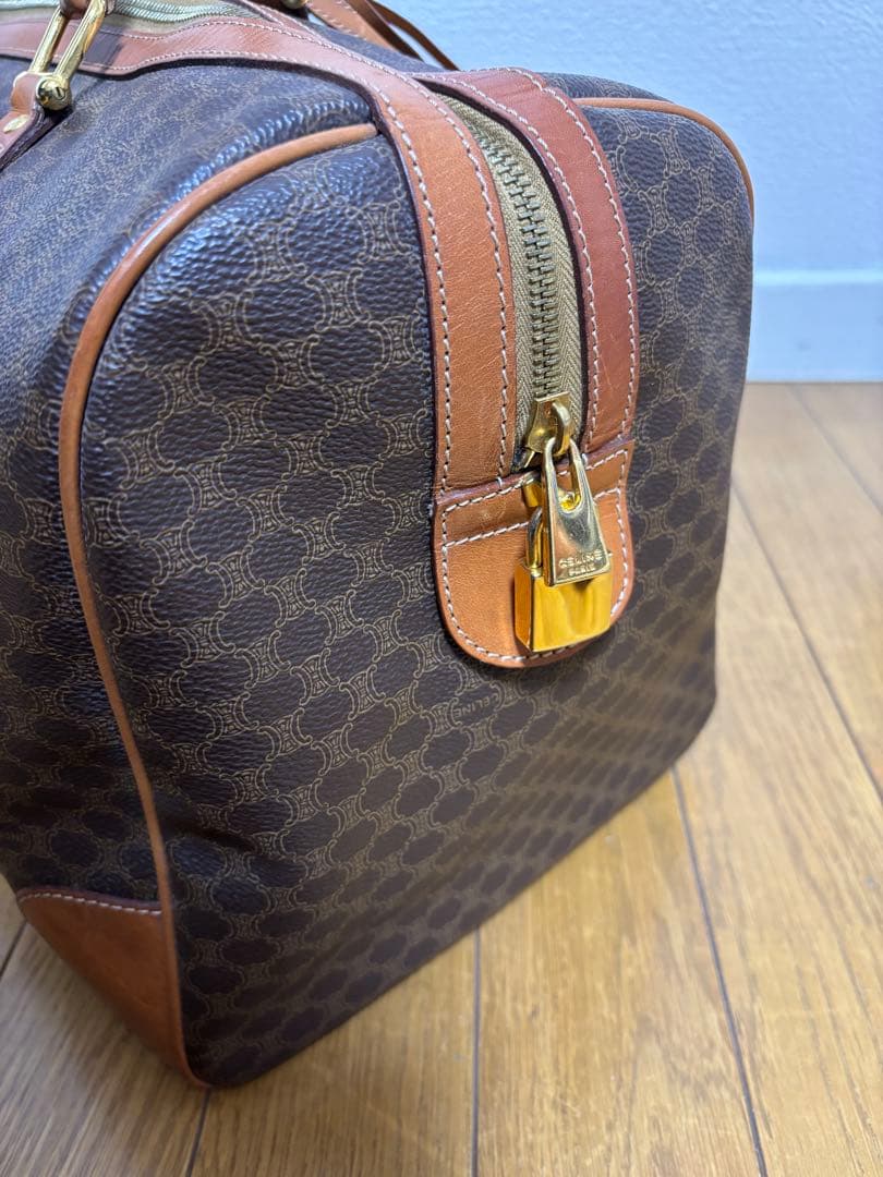 CELINE セリーヌ マカダム柄ボストンバッグ 美品 鍵付きオールドセリーヌ