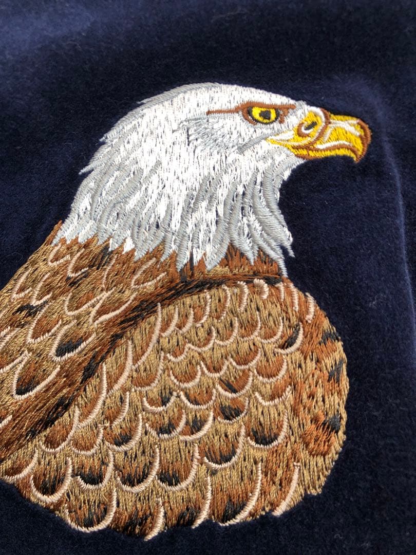 旧ドゥニーム　スカジャン 鷹刺繍 ネイビー