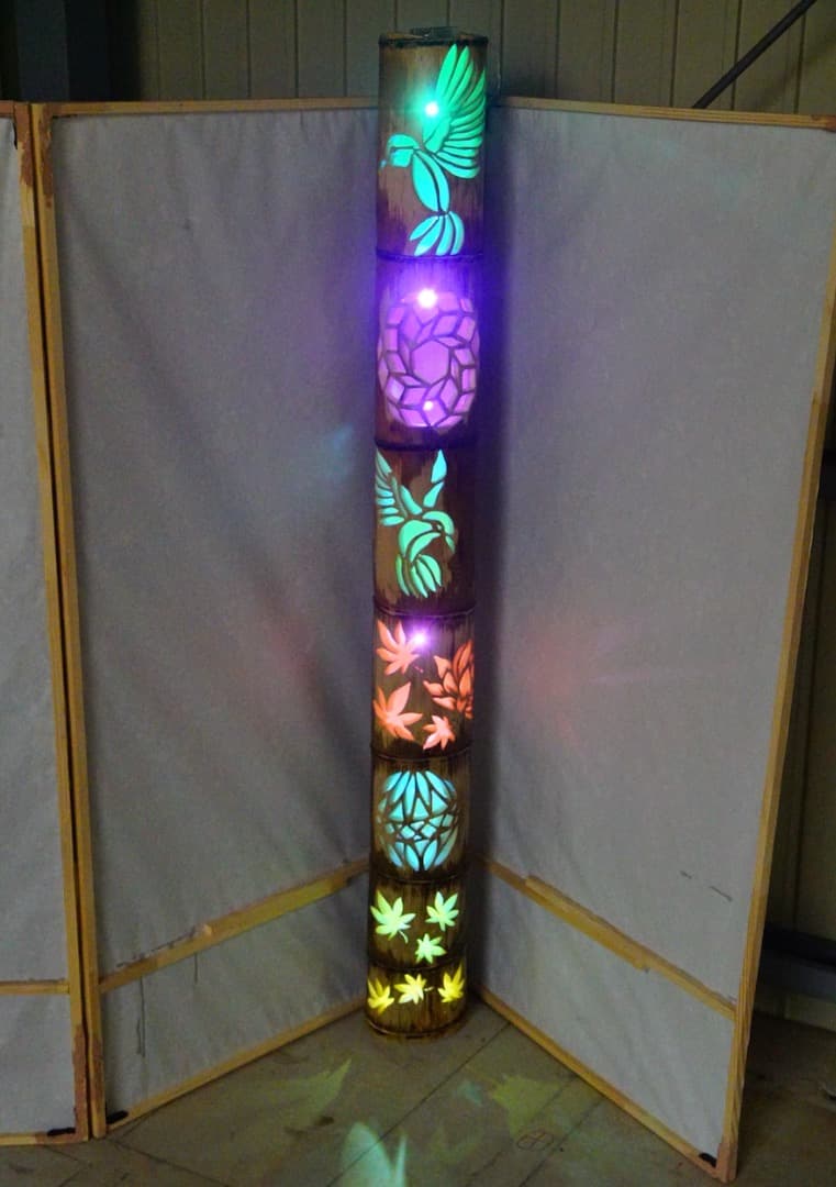 竹灯り　彩シリーズ　〜紅葉季節の移ろい〜　竹灯籠　孟宗竹