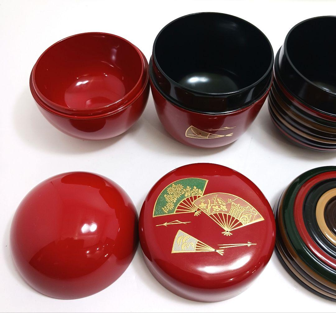 Y3122-102 茶道具 蒔絵 独楽塗 竹製等 棗6点セット 　ひ
