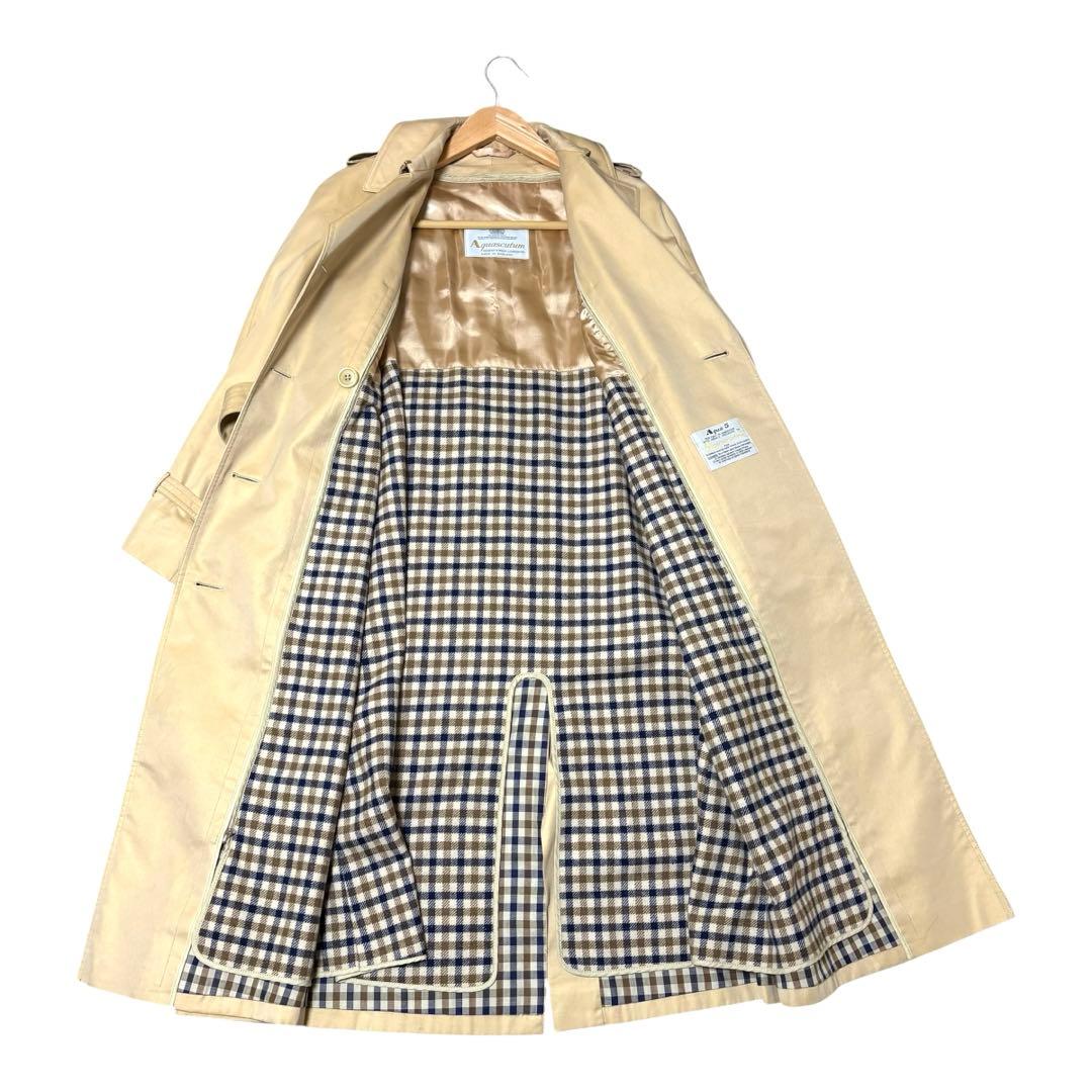 美品　Aquascutum トレンチコート ベージュ　ライナー付き Aライン