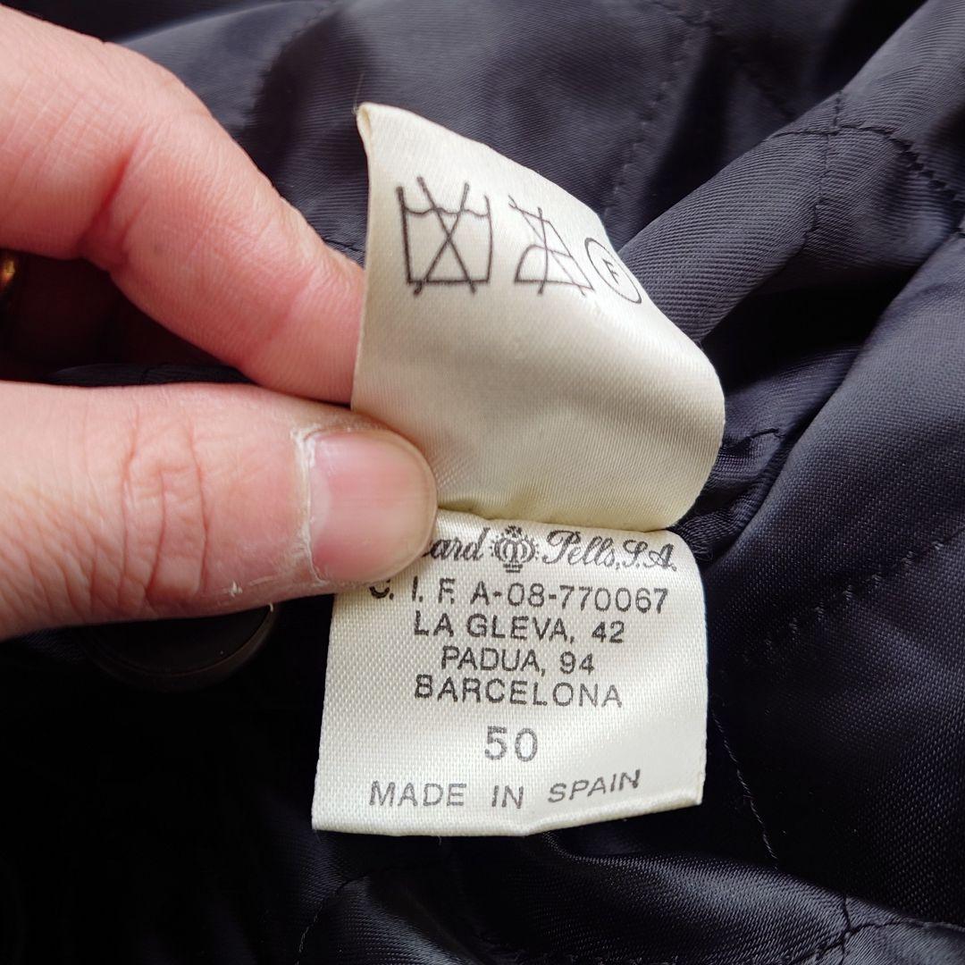 ヴィンテージ スペイン製襟ボアレザーブルゾンジャケット 短丈 本革 古着