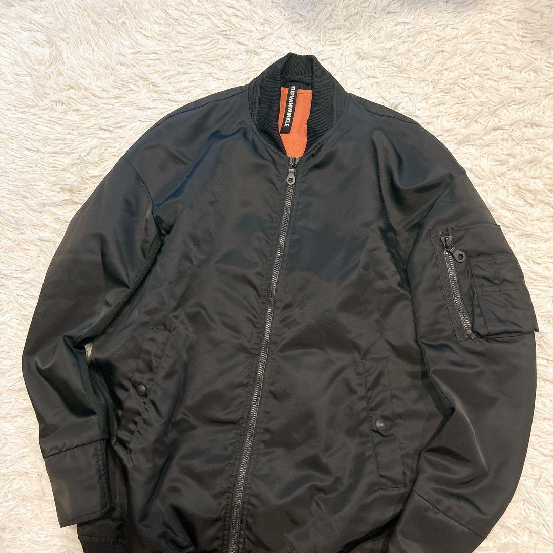 美品 RIPVANWINKLE MA-1 フライトジャケット　ブラック