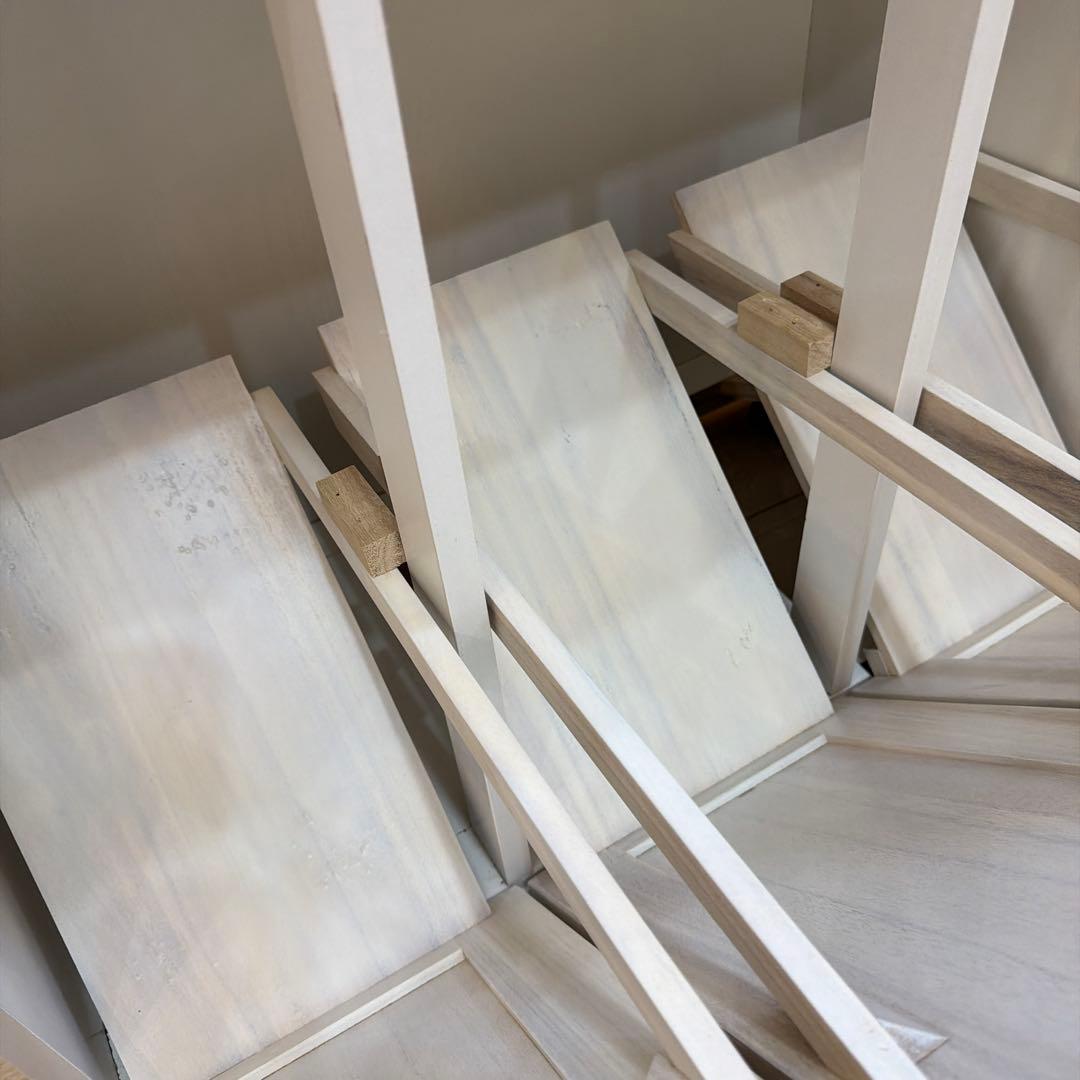 天然木 天板タイル ダストボックス 分別ゴミ箱 3分割 15L