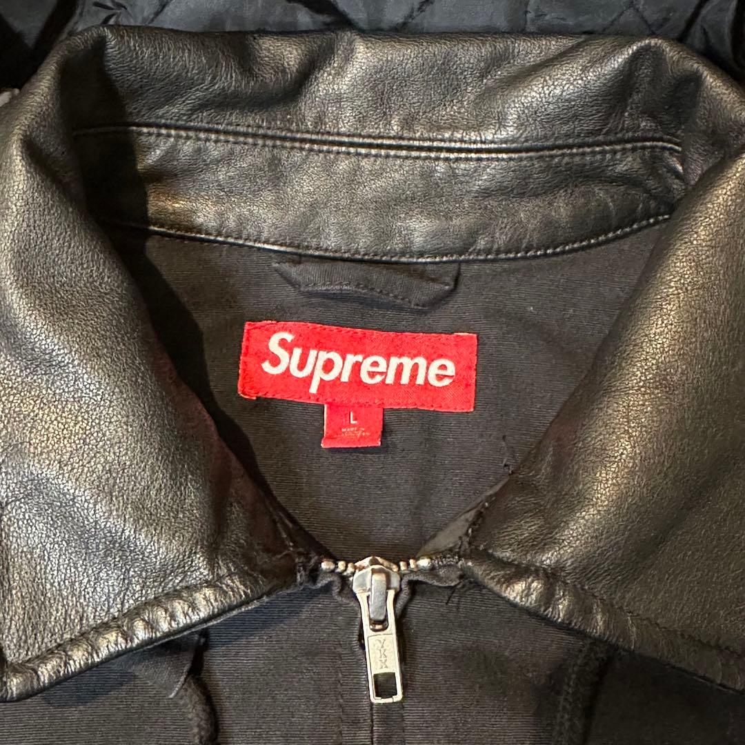 ジャケット・アウター Supreme leather collar utility jacket L