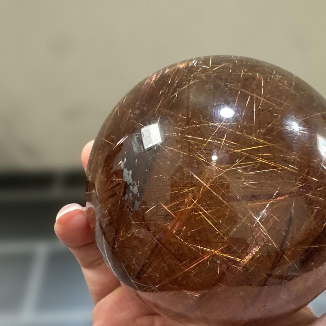 超希少 高透明 コッパールチル9cm 1kg 銅針密 天然水晶 スフィア
