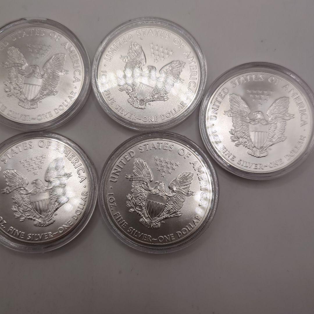 2014年 2013年 2002年 ウォーキングリバティ銀貨 5枚 ka2901