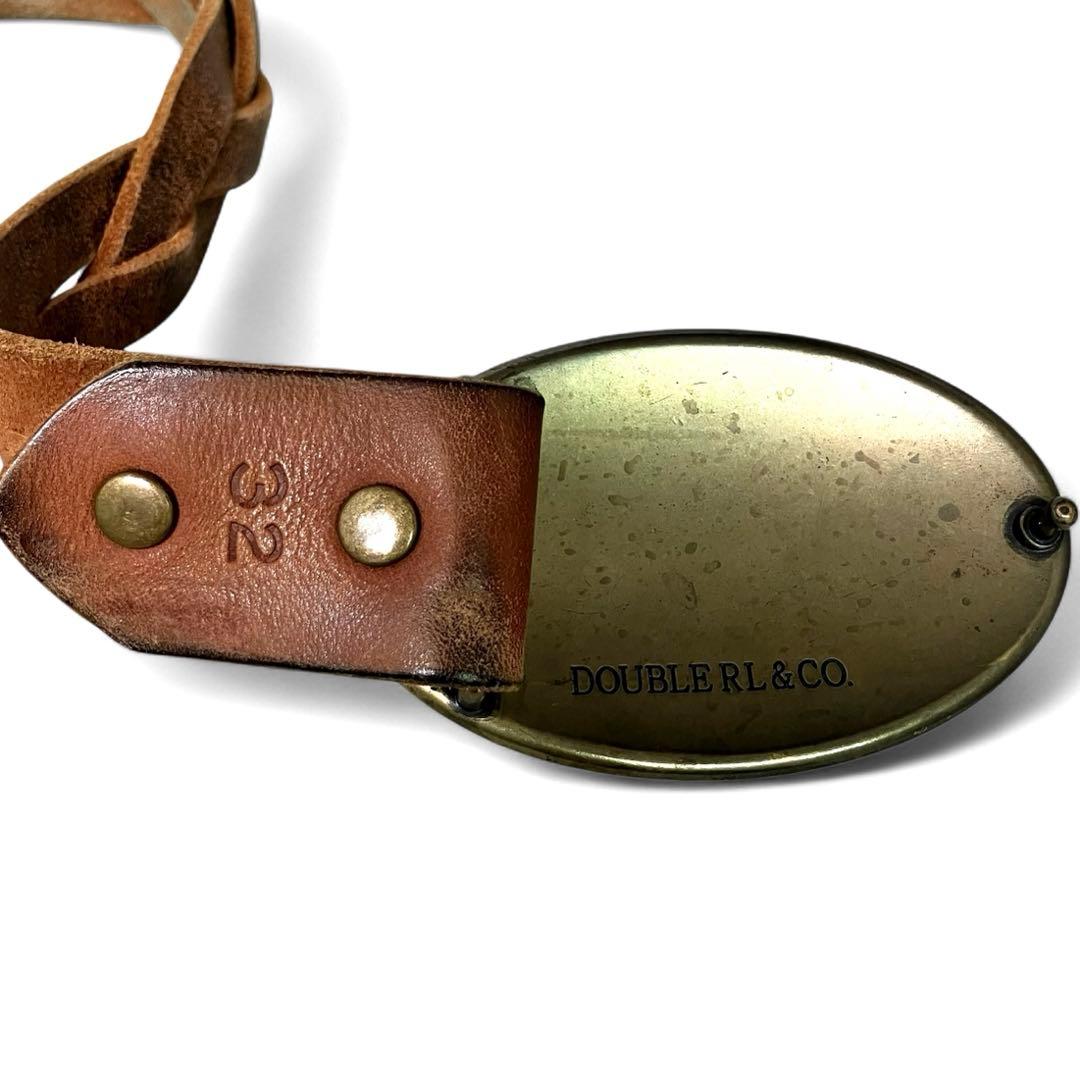 美品‼️DOUBLE RL ダブルアールエル レザーベルト 32 メンズ