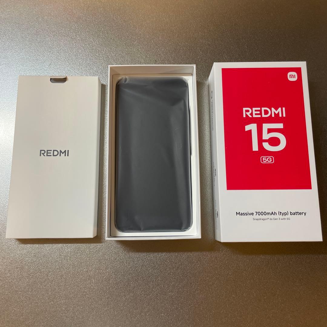 新品未使用 REDMI 15 5G ミッドナイトブラック4GB/128GB