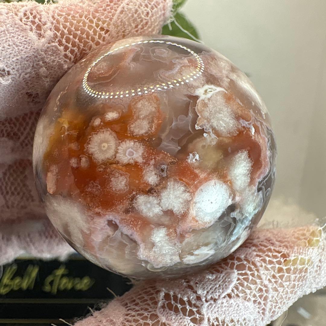 高品質 ピンク桜瑪瑙スフィア♡♡No.1978