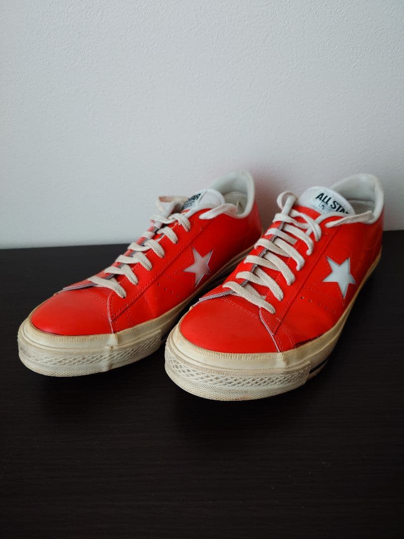 【コンバース ワンスター】 レザー 27cm オレンジ