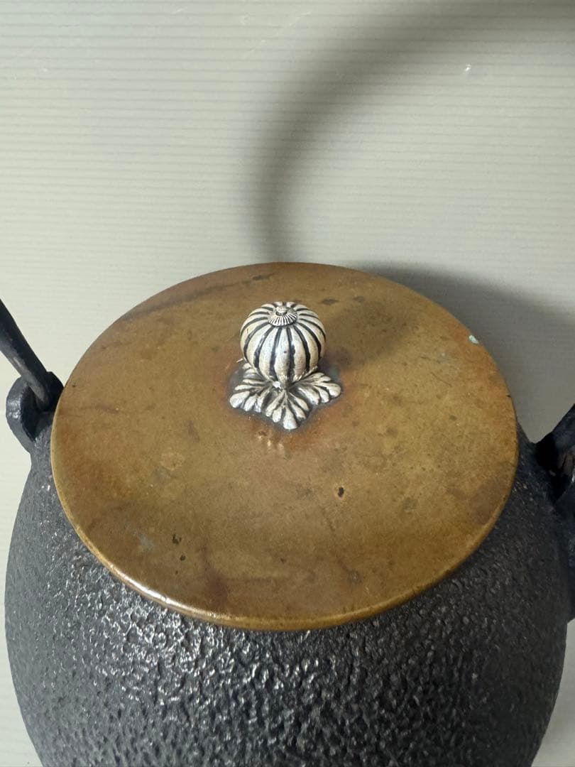 2135  龍文堂　鉄瓶　茶道具　時代物