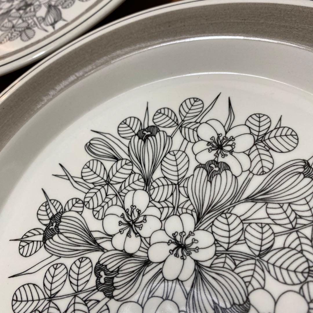 クロッカス　アラビア　グレーリム　プレート　26㎝　中皿　大皿　オリジナル　A