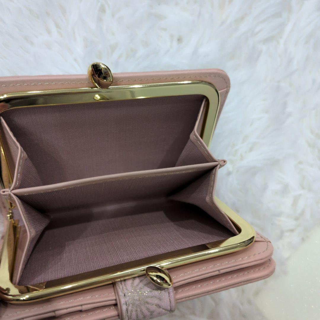 未使用級✨エーテル イタリア製レザー サクラ 桜 2つ折り財布 がま口