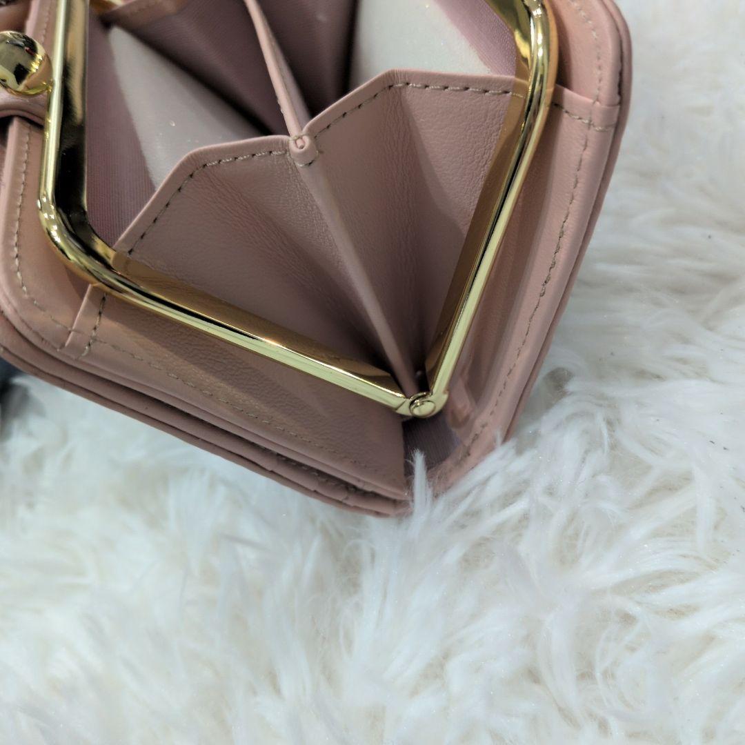 未使用級✨エーテル イタリア製レザー サクラ 桜 2つ折り財布 がま口