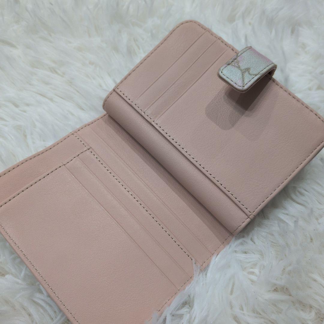 未使用級✨エーテル イタリア製レザー サクラ 桜 2つ折り財布 がま口