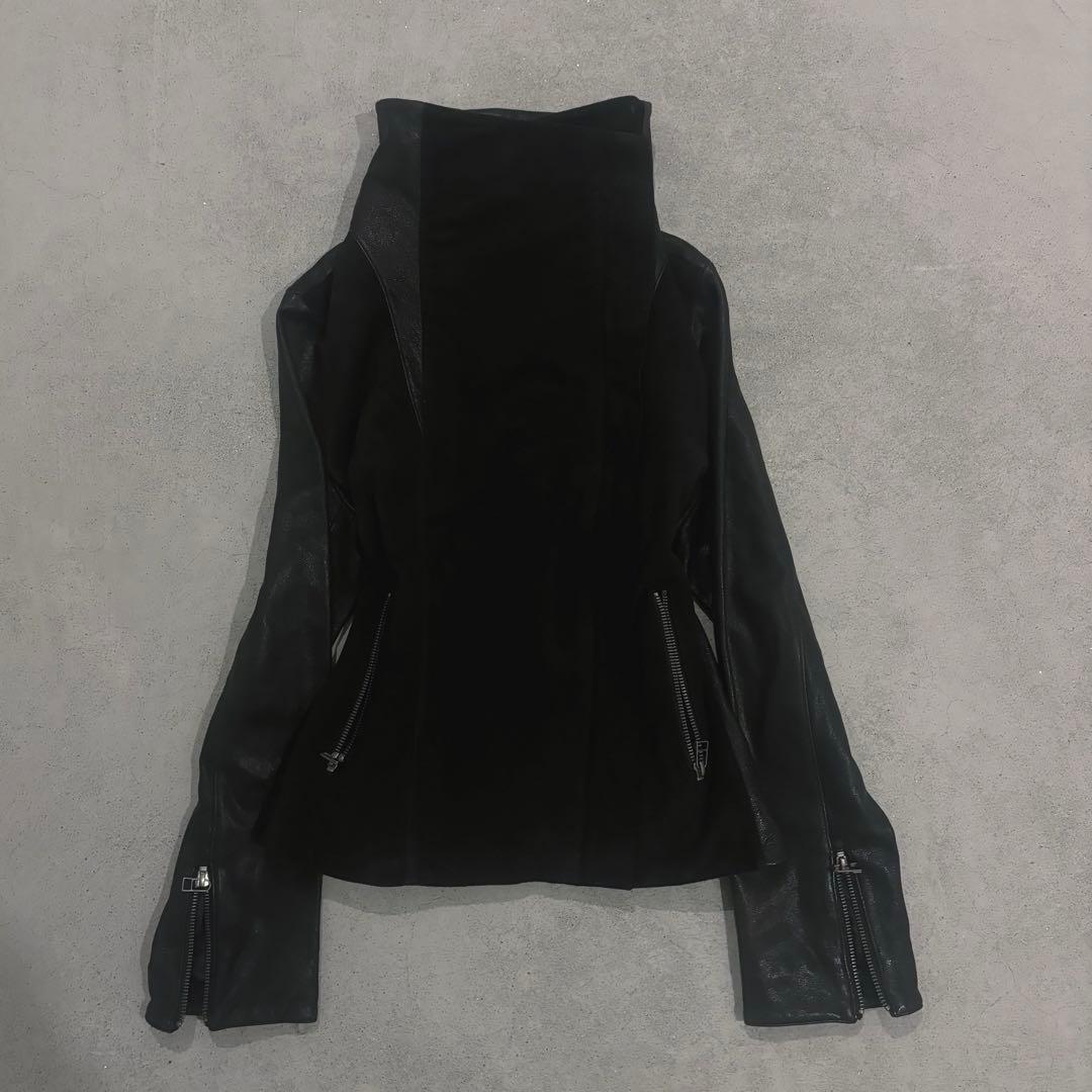 00’s archive Ekam 風 変形 レザージャケット 短丈