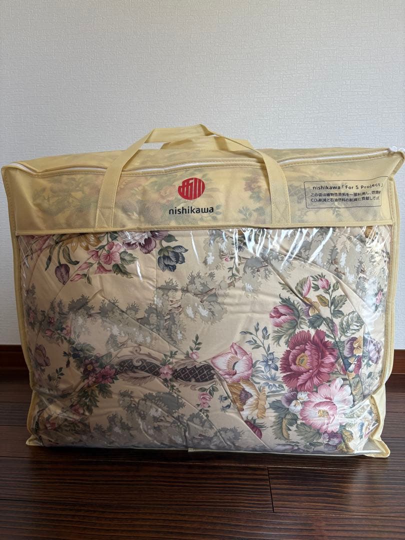 送料無料 西川 サンダーソン 羽毛布団 ダブル ロング《布団カバー収納袋付》