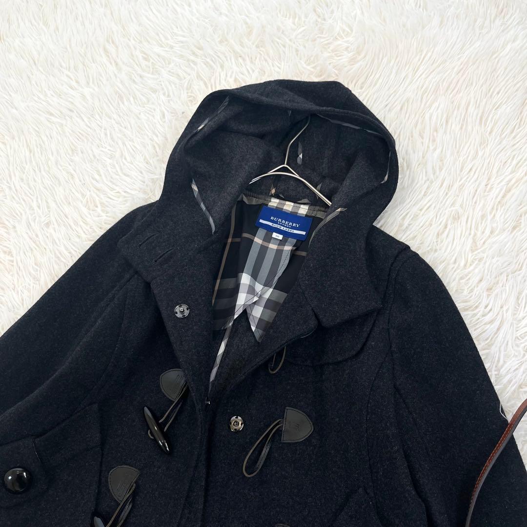 美品✨ バーバリーブルーレーベル ショート ダッフルコート ウール ノバチェック