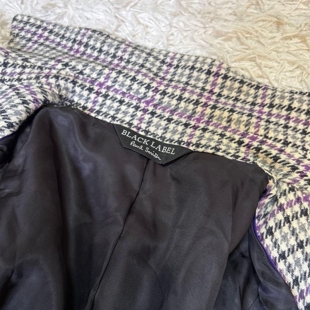 美品 ブラックレーベル ポールスミス ウール コート 千鳥格子 ベルト 40 L