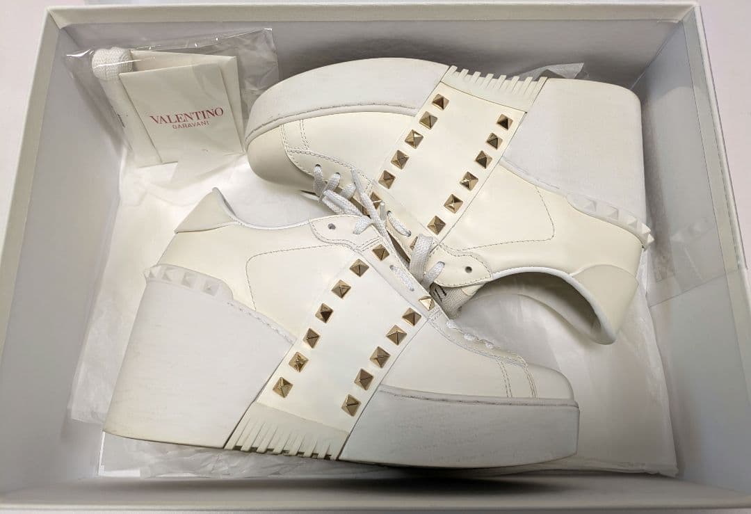 VALENTINO オープンディスコ カーフスキン ウェッジスニーカー　24cm