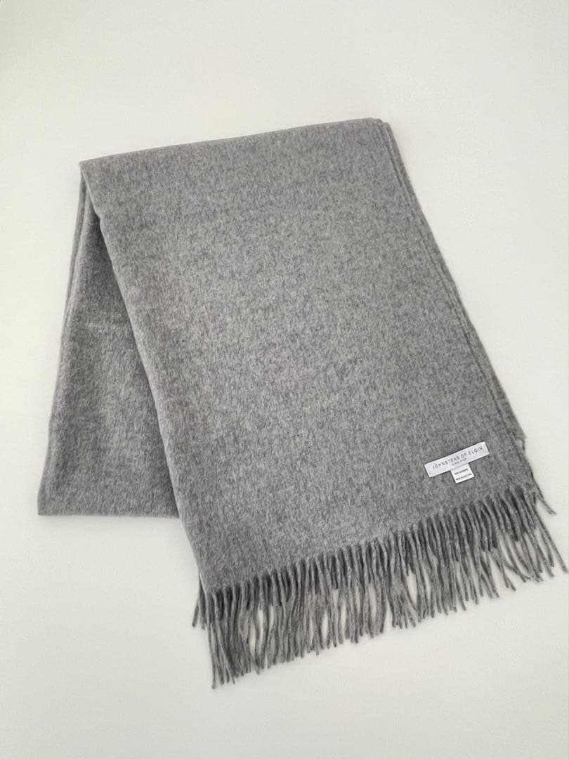 ジョンストンズ Johnstons カシミヤ ストール 大判 グレー