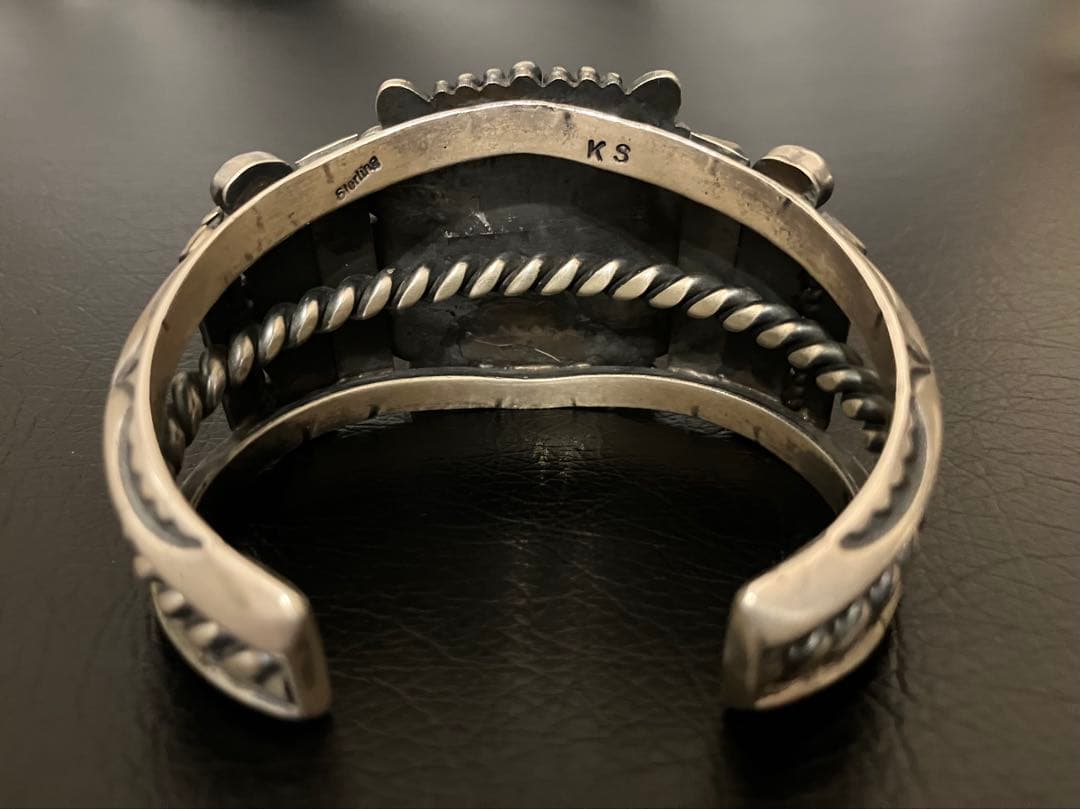 NAVAJO 故カークスミスKirk Smithターコイズ&コーラルバングル