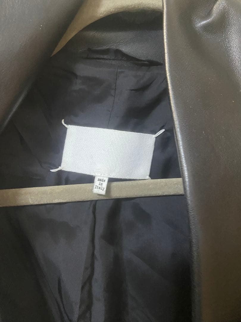 メゾンマルジェラ　Aライン フェイクレザー ジャケット