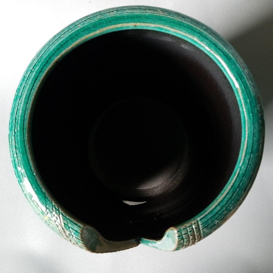 信楽焼傘立て  グリーン結び 高さ４４cm