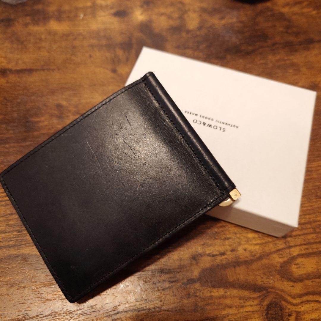 SLOW&CO ブラックレザー マネークリップ