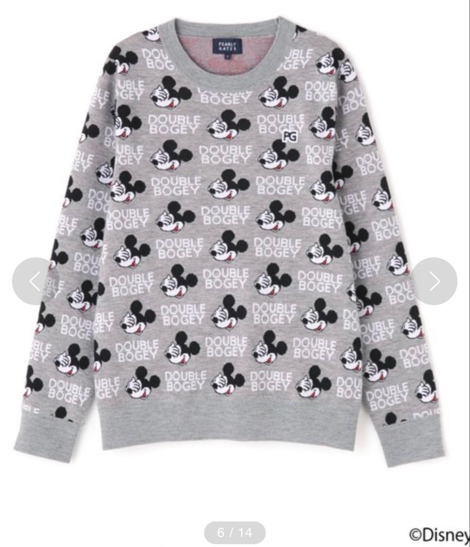 【パーリーゲイツ】ミッキーDOUBLE BOGEY クルーネックニットサイズ1