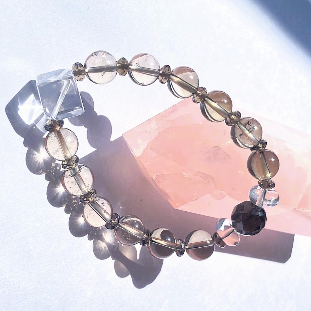 【ほのかにグラデ】スモーキークォーツ 水晶 天然石ブレスレット