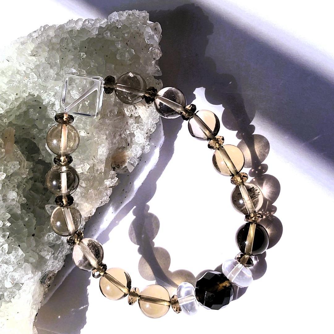 【ほのかにグラデ】スモーキークォーツ 水晶 天然石ブレスレット