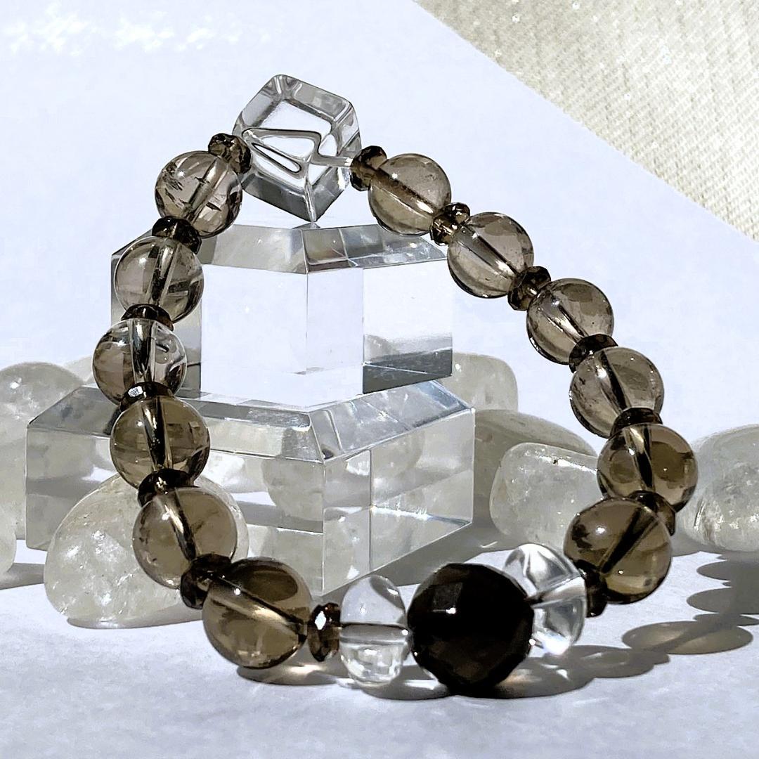 【ほのかにグラデ】スモーキークォーツ 水晶 天然石ブレスレット