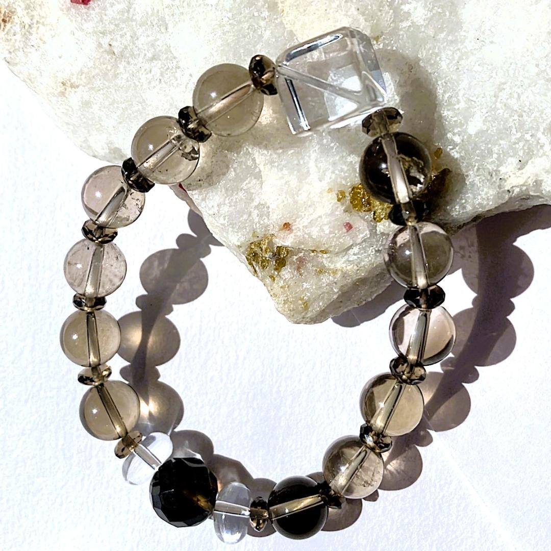 【ほのかにグラデ】スモーキークォーツ 水晶 天然石ブレスレット