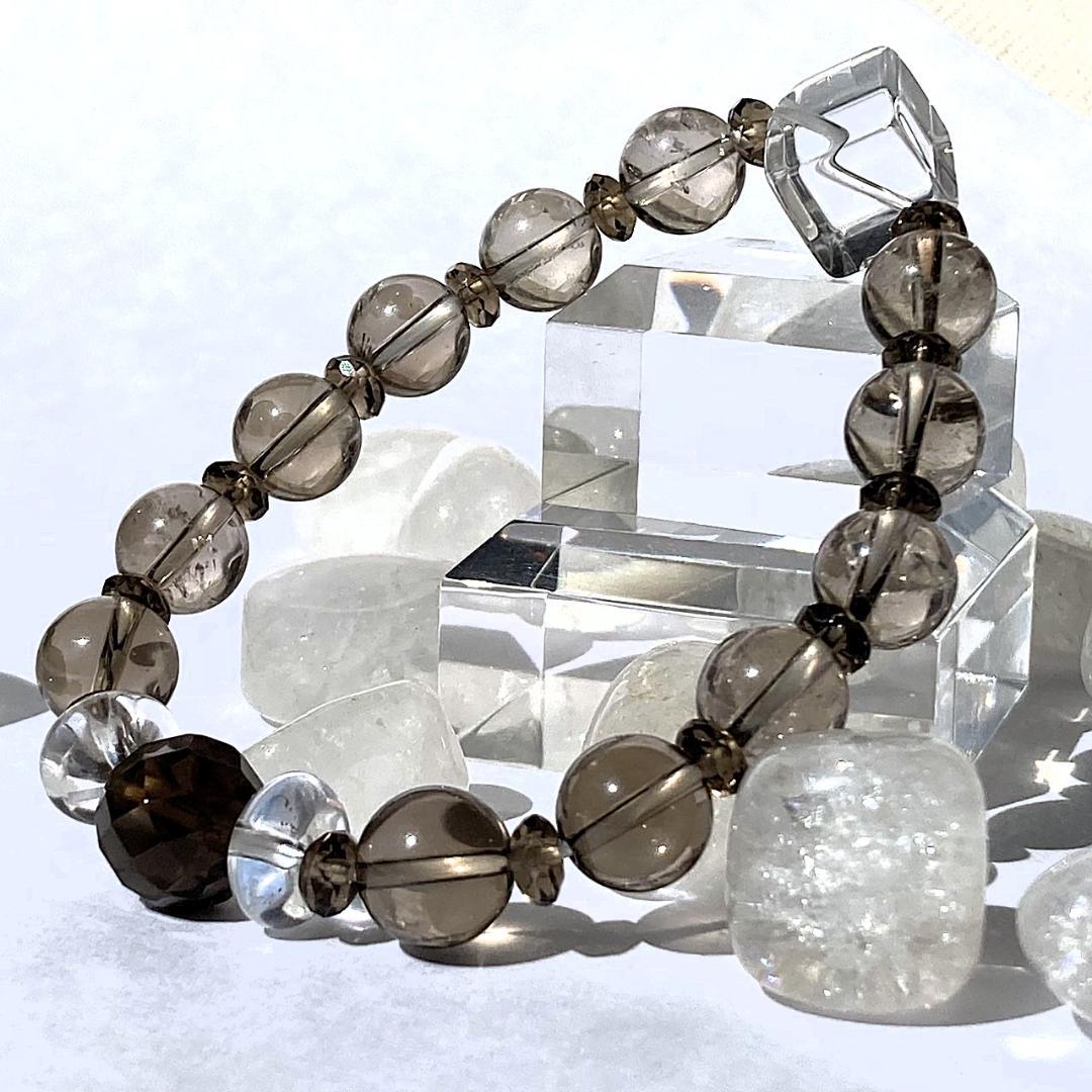 【ほのかにグラデ】スモーキークォーツ 水晶 天然石ブレスレット