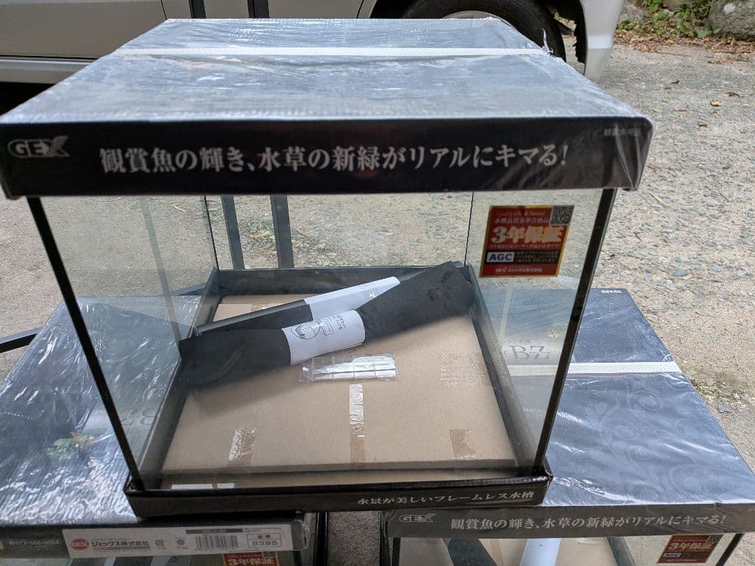 GEX ガラス水槽セット 3個 スタンド付き　新品