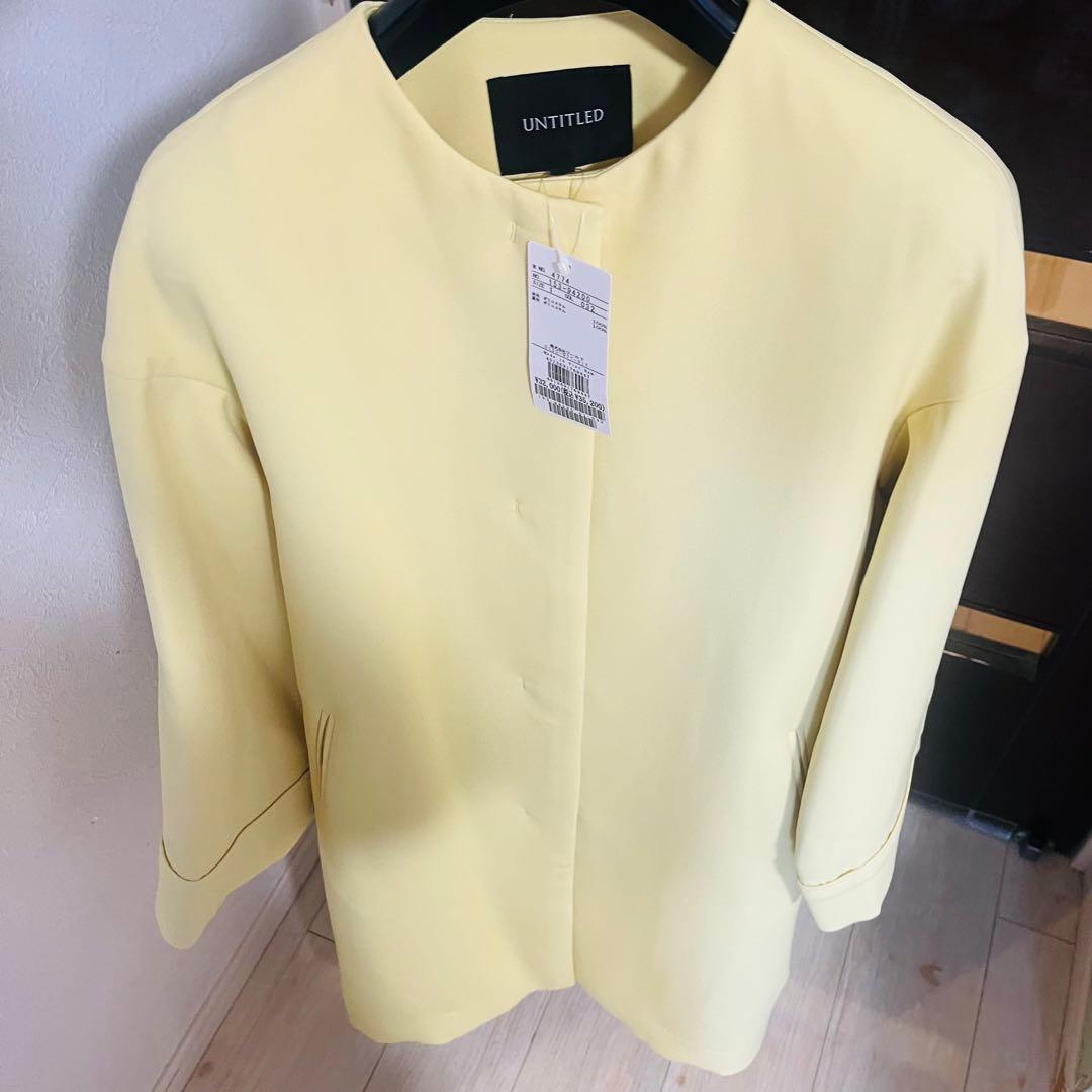 新品☆UNTITLEDドライエアクロスノーカラーコート/アナイ、セオリー、23区
