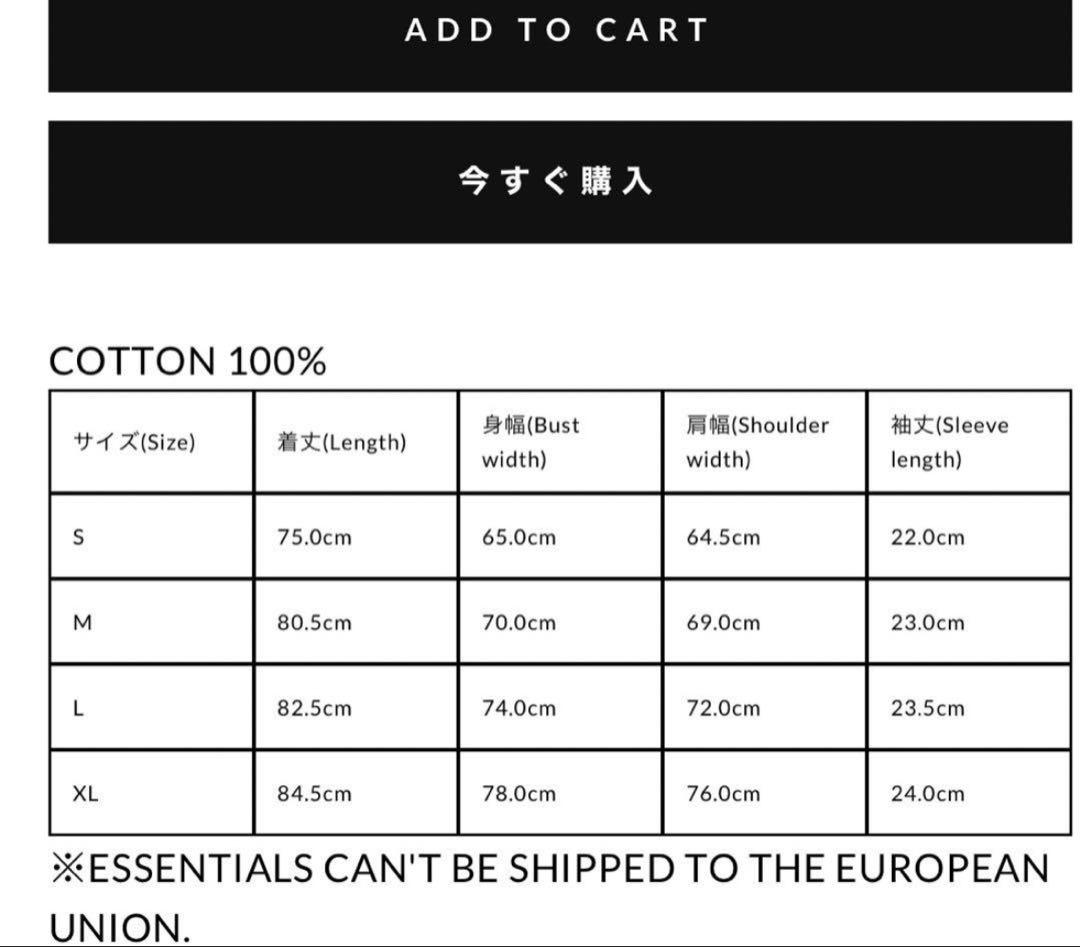 ESSENTIALS Tシャツ　FEAR OF GOD セットアップ