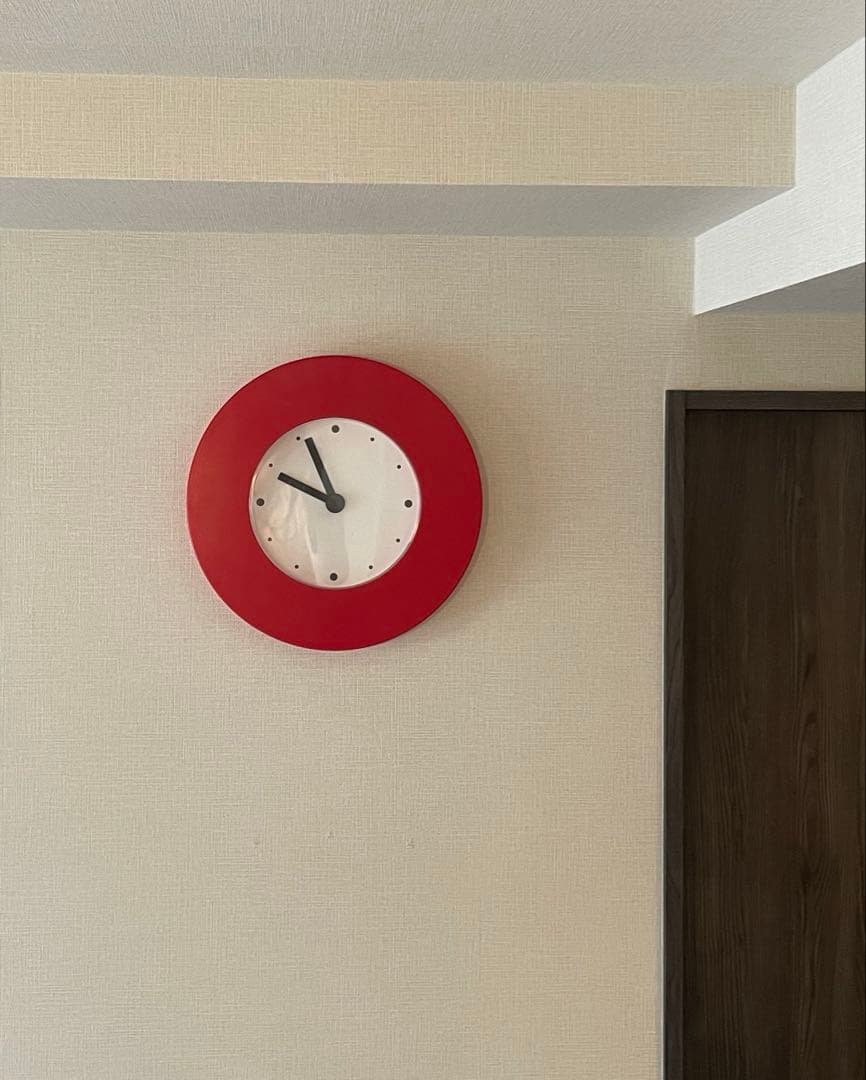 オールドイケア　OLD IKEA ポストモダン　赤　掛け時計